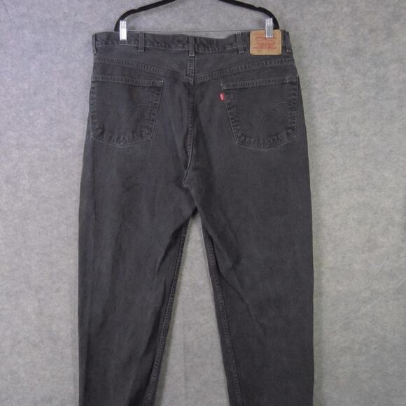Levis 550 Jeans Mens 42x30 Black Relaxed Fit Tapered Leg Denim Zip Fly Classic - Picture 6 of 9